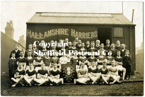 spc541: Hallamshire Harriers Sheffield outside clubhouse 